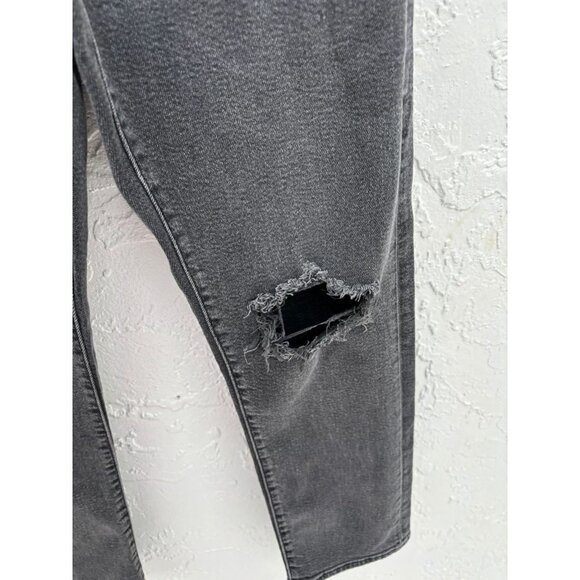 Levis Womens Wedgie Straight Cut Tattered Jeans Acid Black Size 28 - Picture 8 of 13